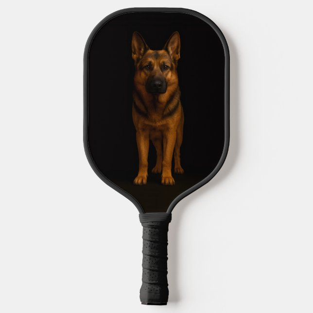 Raquette De Pickleball Black 4 Luxe Pickleball Paddle, German Shepherd (Verso)