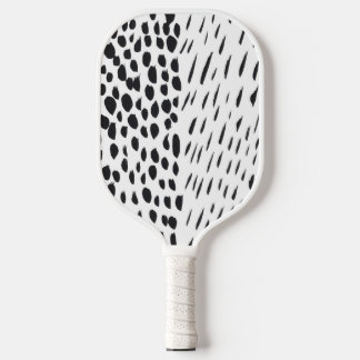 Raquette De Pickleball Black And White Shapes Pattern