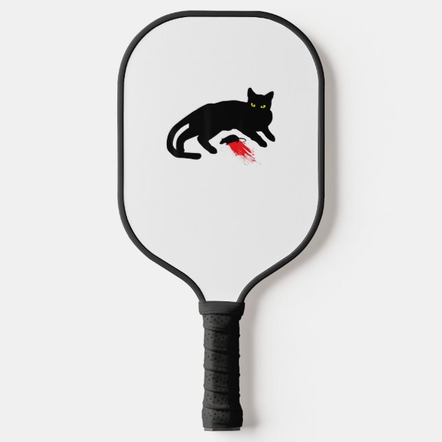 Raquette De Pickleball Black Cat Killer instincts Dead Mouse Punk Goth (Recto)