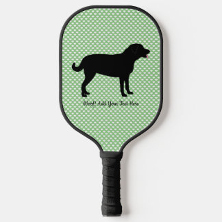 Raquette De Pickleball Black Lab Silhouette Texte personnalisé