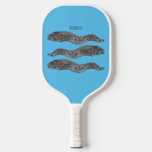 Raquette De Pickleball Black spotted moray eel cartoon