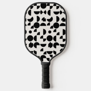 Raquette De Pickleball Blanc Moderne Elégant Tribal Géométrique