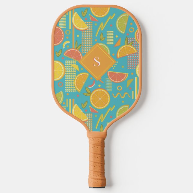 Raquette De Pickleball Bleu 80's Citrus Fruit Slices (Recto)