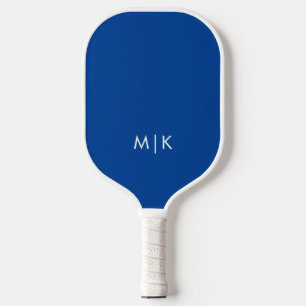 Raquette De Pickleball Bleu clair et blanc Monogramme moderne