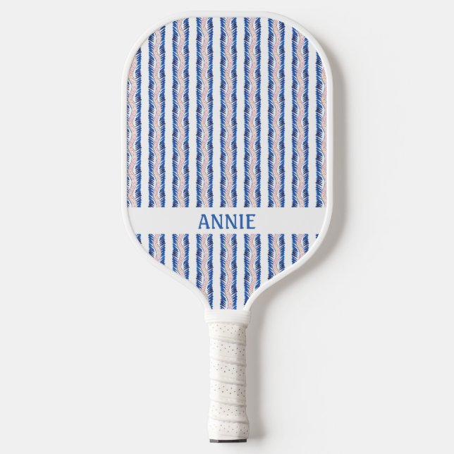 Raquette De Pickleball Bleu Pink Bow Grandmillennial Pickleball Paddle (Recto)
