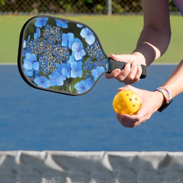 Raquette De Pickleball Blue Lacecap Hydrangea Floral (Insitu)
