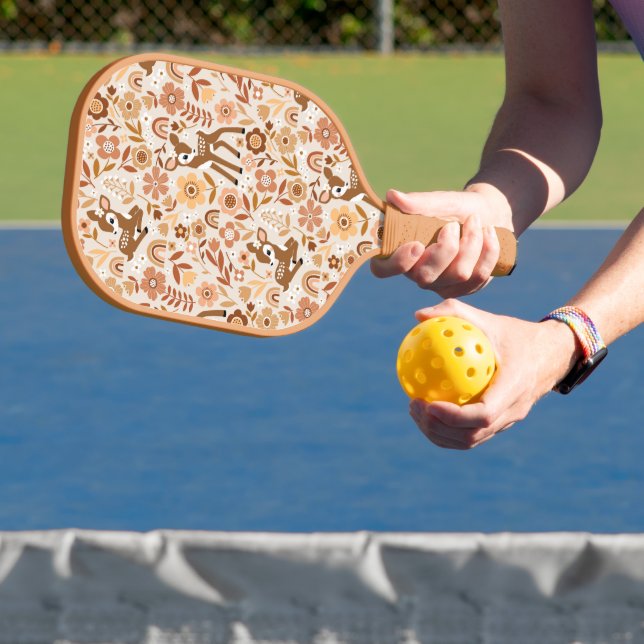 Raquette De Pickleball Boeuf mignon cerf modèle floral (Insitu)
