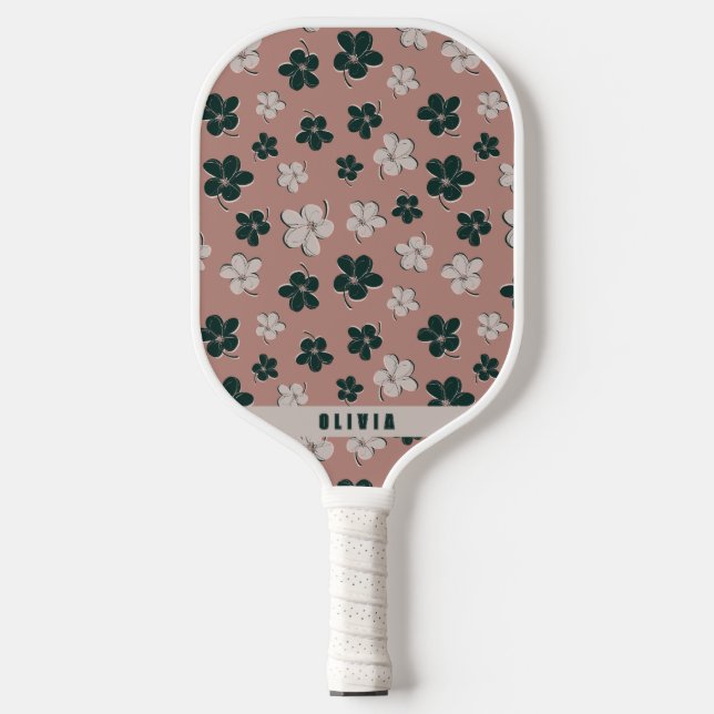 Raquette De Pickleball Boho féminin Floral Pastel Pink Pickleball Paddle (Recto)