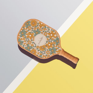 Raquette De Pickleball Boho super les années 70 rétro Floral Cool seventi