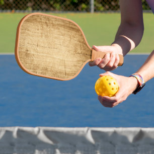 Raquette De Pickleball Bois Nature Brown Bois Texture sculptée