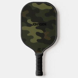 Raquette De Pickleball Bold Camo Earthy Greens Browns Customizable Name