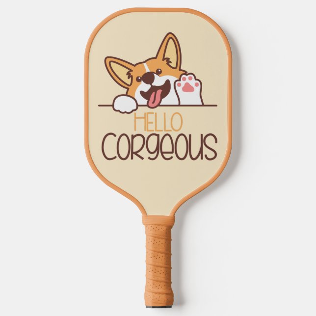 Raquette De Pickleball Bonjour Corgi Chien (Recto)