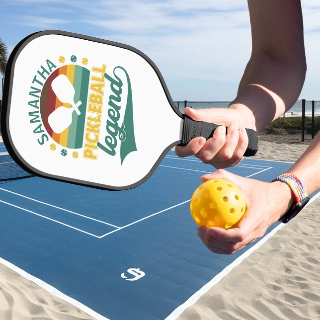 Raquette De Pickleball Boule de chiche monogramme légende (Créateur téléchargé)