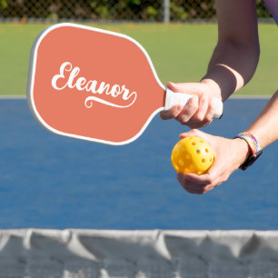 Raquette De Pickleball Brûleur Sienne brûlée et pinceau blanc Nom du scri