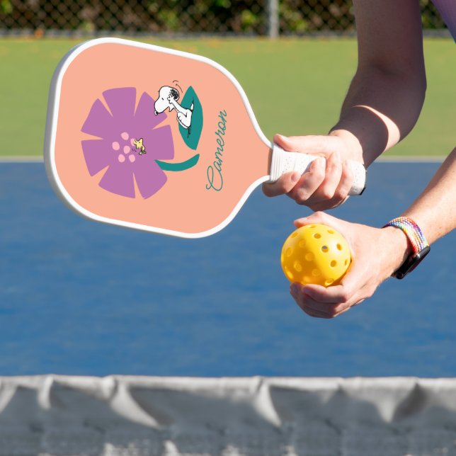 Raquette De Pickleball cacahuètes | Illustration de la nature Fleur pourp (Insitu)