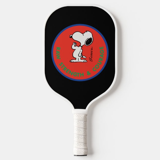 Raquette De Pickleball cacahuètes | Snoopy Raw Force & Courage Badge (Recto)