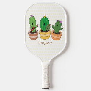 Raquette De Pickleball Cactus trio chantante mignonne dessin animé