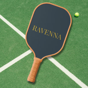 Raquette De Pickleball Cadeau Personnalisé de Luxe Charbon Or Nom