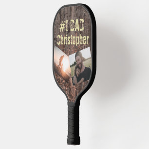 Raquette De Pickleball Cadeau pour papa Effet bois #1 Papa