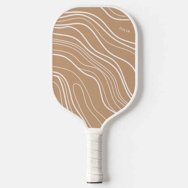 Raquette De Pickleball Camel Brown Wave Moderne Personnalisé (Recto)