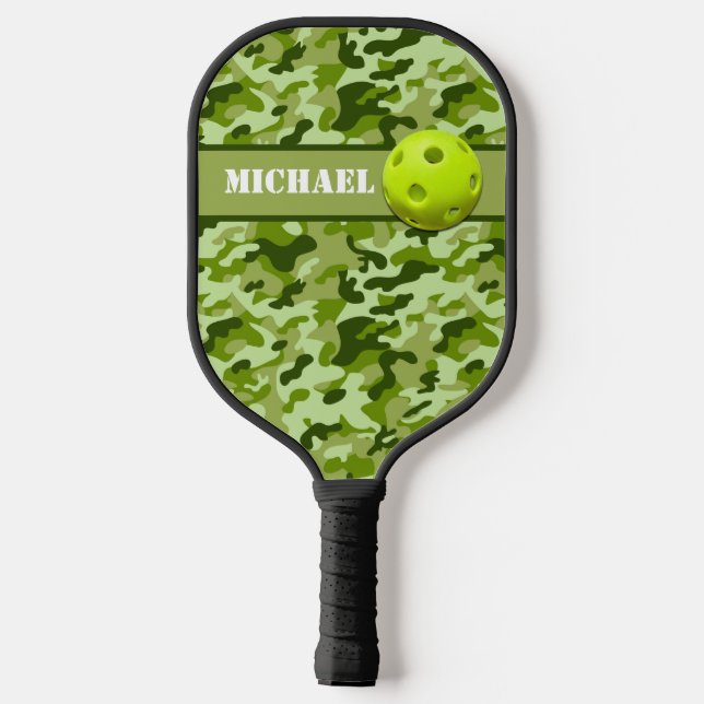 Raquette De Pickleball Camouflage vert de l'armée personnalisée (Verso)