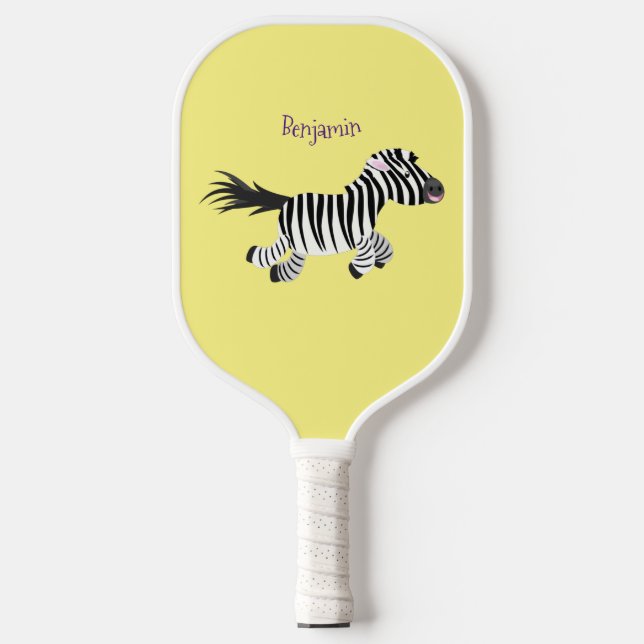 Raquette De Pickleball Caricature amusante de zèbre (Recto)