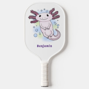Raquette De Pickleball Caricature axolotl rose adorable