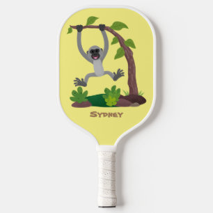 Raquette De Pickleball Caricature de bande de gibbon joyeux