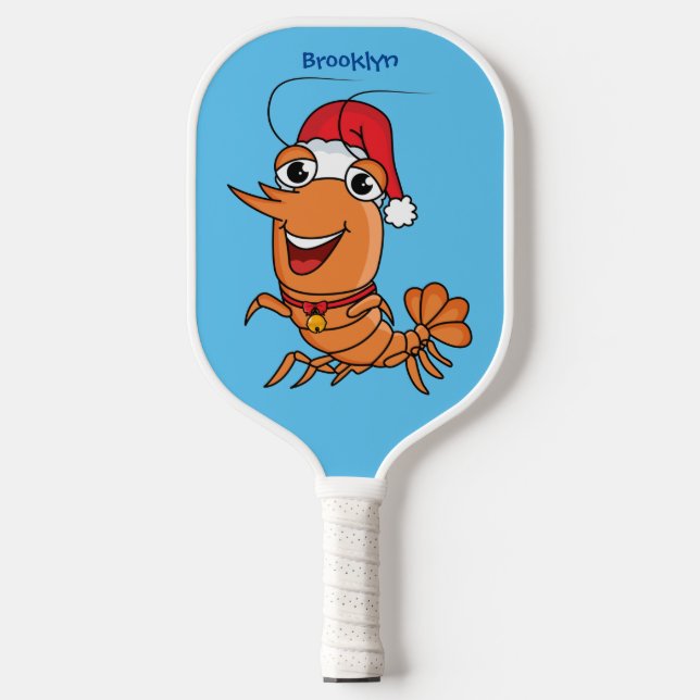 Raquette De Pickleball Caricature de crevettes de Noël joyeux (Recto)