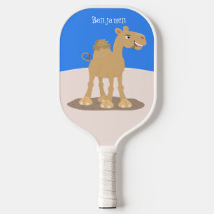Raquette De Pickleball Caricature de dromadaire joyeux et souriant