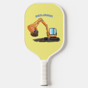 Raquette De Pickleball Caricature de la pelle orange