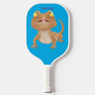 Raquette De Pickleball Caricature de lézard de dragon à barbe