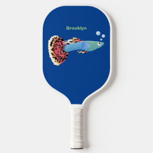 Raquette De Pickleball Caricature de poisson tropical guppy très chic