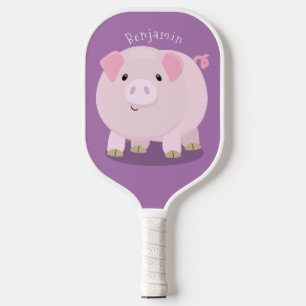 Raquette De Pickleball Caricature de porc mignon rose pot vendue