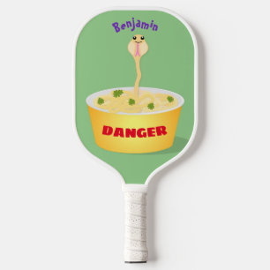 Raquette De Pickleball Caricature de serpent aux nouilles mignonnes illus