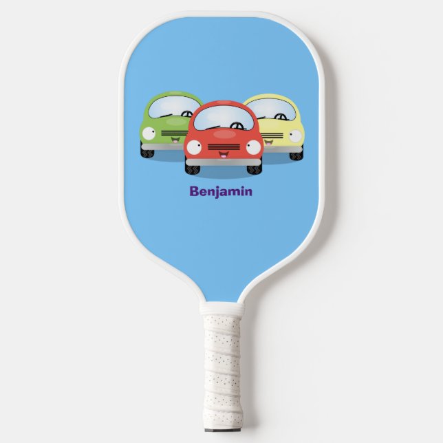 Raquette De Pickleball Caricature de voitures Cute kawaii (Recto)
