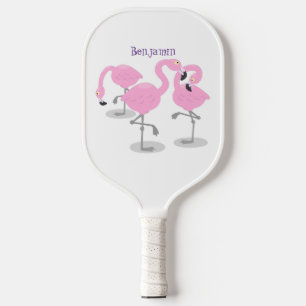 Raquette De Pickleball Caricature en trio flamand rose mou