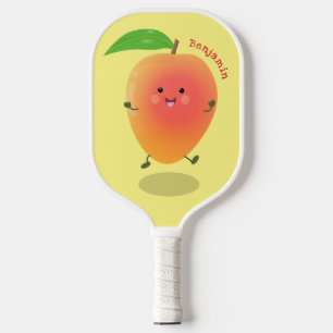 Raquette De Pickleball Caricature jaune mangue mignonne