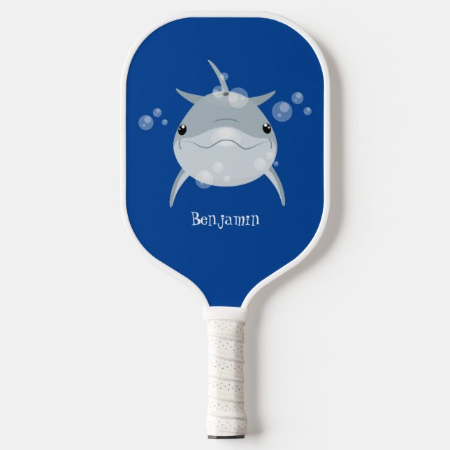 Raquette De Pickleball Caricature joli dauphin kawaii kawaii (Recto)