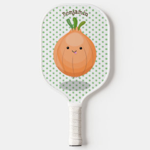 Raquette De Pickleball Caricature vert oignon brun joli