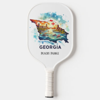 Raquette De Pickleball Carte de voyage Retro Georgia State