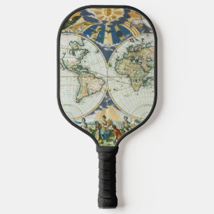 Raquette De Pickleball Carte vintage du Vieux Monde, 1666 par Pieter Goos