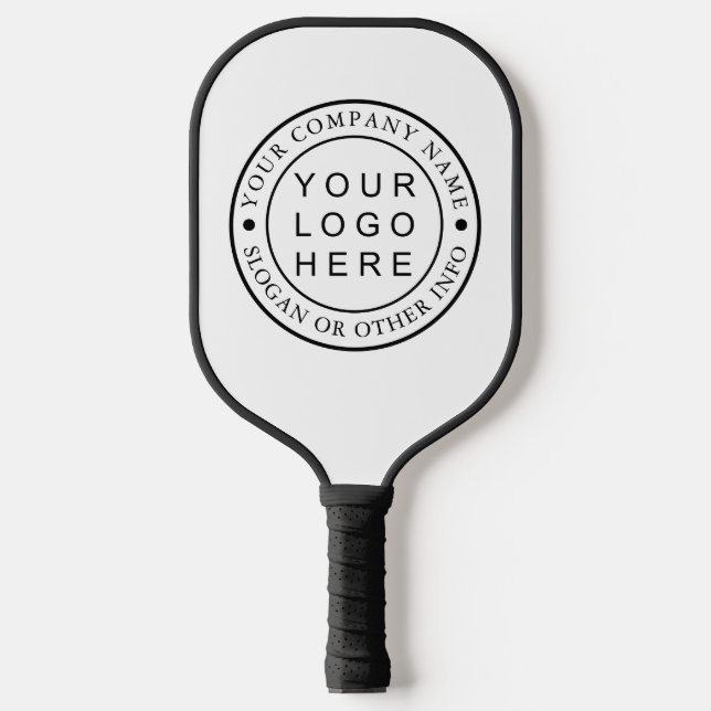 Raquette De Pickleball Cercle Entreprise Logo Noir & Blanc (Recto)