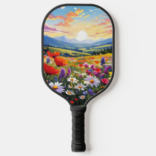 Raquette De Pickleball Champ de Fleurs sauvages avec Rolling Hills
