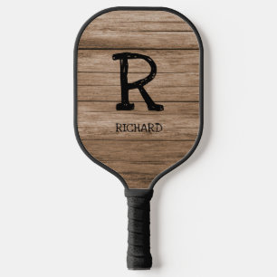 Raquette De Pickleball Changer Initial, Ajouter Nom, Plancher En Bois