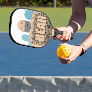 Raquette De Pickleball Chariot d'homme ours chauve musclé de SlipperyJoe 