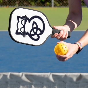 Raquette De Pickleball Chat celtique de noeud de trinité noire