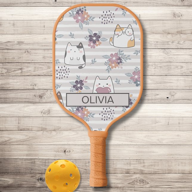 Raquette De Pickleball Chat Cute Personnalisé, Pagaie De Pickleball De Ch (Créateur téléchargé)
