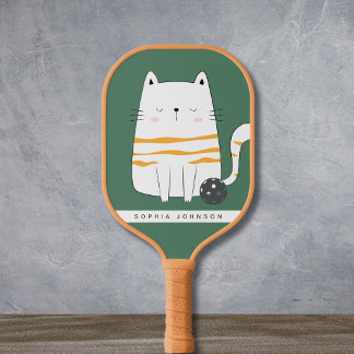 Raquette De Pickleball Chat Minimaliste, Nom Personnalisé Pickleball Padd