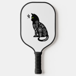 Raquette De Pickleball Chat noir aux yeux verts